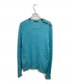 BALMAINバルマン）の古着「肩エンブレム釦ニット」｜ブルー