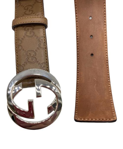 GUCCI（グッチ）GUCCI (グッチ) インターロッキングG バックル GG ベルト ブラウンの古着・服飾アイテム