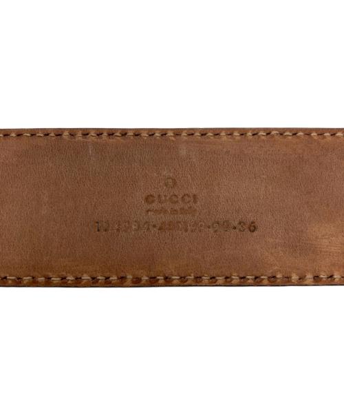GUCCI（グッチ）GUCCI (グッチ) インターロッキングG バックル GG ベルト ブラウンの古着・服飾アイテム