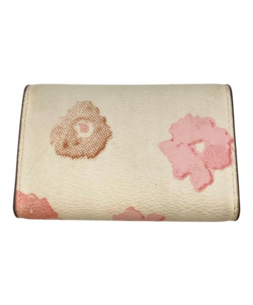 COACH（コーチ）COACH (コーチ) マルチ フローラル プリントキーケース アイボリー×ピンクの古着・服飾アイテム