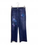 LEONARD SPORTレオナール スポーツ）の古着「転写トロンプルイユプリントパンツ」｜インディゴ