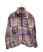 NAPAPIJRI×MARTINE ROSEナパピリ×マーティン・ローズ）の古着「コラボ総柄ボアジャケット」｜パープル×ベージュ