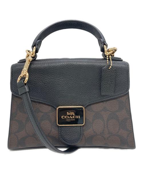 COACH（コーチ）COACH (コーチ) ペッパー サッチェル シグネチャー キャンバス ブラウンの古着・服飾アイテム