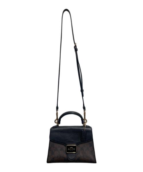 COACH（コーチ）COACH (コーチ) ペッパー サッチェル シグネチャー キャンバス ブラウンの古着・服飾アイテム