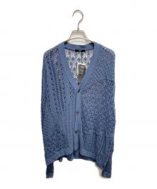 HARE（ハレ）の古着「ランダムステッチスカシアミカーディガン」｜ブルー