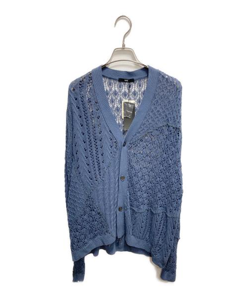 HARE（ハレ）HARE (ハレ) ランダムステッチスカシアミカーディガン ブルー サイズ:FREE 未使用品の古着・服飾アイテム