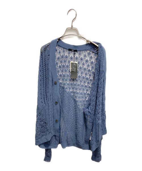 HARE（ハレ）HARE (ハレ) ランダムステッチスカシアミカーディガン ブルー サイズ:FREE 未使用品の古着・服飾アイテム