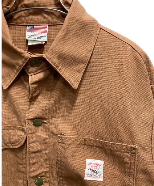 Pointer（ポインター）Pointer (ポインター) USA製ダック地カバーオール ブラウン サイズ:Mの古着・服飾アイテム