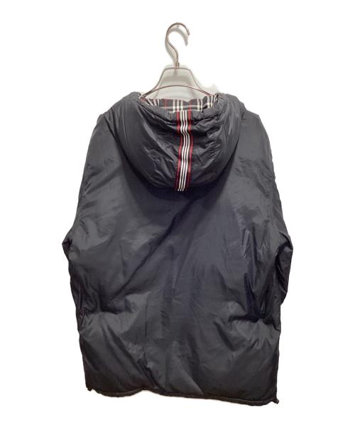 BURBERRY BLACK LABEL（バーバリーブラックレーベル）BURBERRY BLACK LABEL (バーバリーブラックレーベル) フードノバチェックダウンコート ブラック サイズ:Ⅼの古着・服飾アイテム