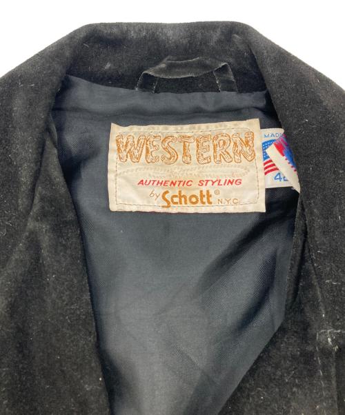 WESTERN Schott（ウエスタンショット）WESTERN Schott (ウエスタンショット) WESTERN SUEDE JACKET ブラック サイズ:42の古着・服飾アイテム