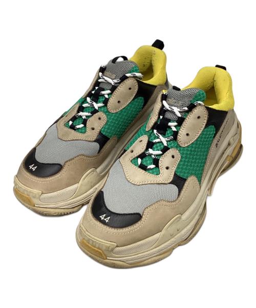BALENCIAGA（バレンシアガ）BALENCIAGA (バレンシアガ) イタリア製 ユーズド加工Triple S イエロー×グレー サイズ:44の古着・服飾アイテム