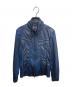TORNADO MART（トルネードマート）の古着「ヘアラインシングルライダースジャケット」｜ネイビー