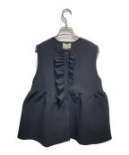 UNITED ARROWS TOKYOユナイテッドアローズトウキョウ）の古着「ペプラム フリルスリーブ ニットベスト」｜ブラック