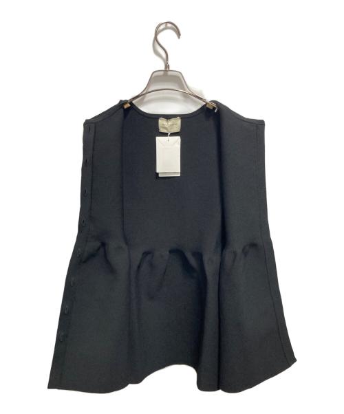 UNITED ARROWS TOKYO（ユナイテッドアローズトウキョウ）UNITED ARROWS TOKYO (ユナイテッドアローズトウキョウ) ペプラム フリルスリーブ ニットベスト ブラック サイズ:FREE 未使用品の古着・服飾アイテム