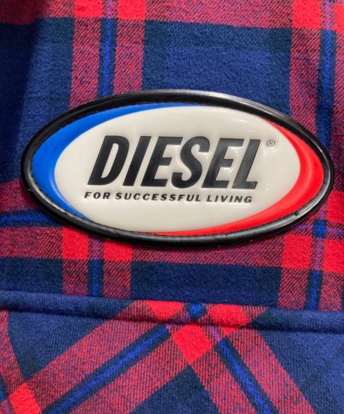 DIESEL（ディーゼル）DIESEL (ディーゼル) -TANIFER チェック オーバーシャツジャケット ネイビー サイズ:XLの古着・服飾アイテム