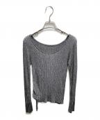 Diagram GRACE CONTINENTALダイアグラム グレースコンチネンタル）の古着「ラメリブクルーネックトップ」｜グレー