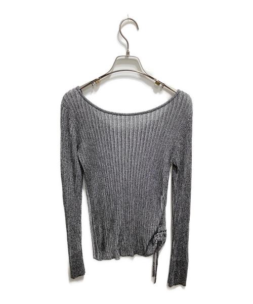 Diagram GRACE CONTINENTAL（ダイアグラム グレースコンチネンタル）Diagram GRACE CONTINENTAL (ダイアグラム グレースコンチネンタル) ラメリブクルーネックトップ グレー サイズ:36の古着・服飾アイテム