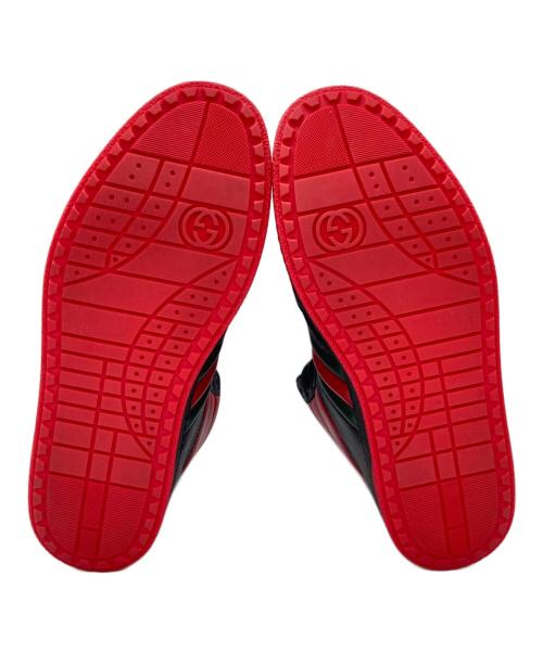 GUCCI（グッチ）GUCCI (グッチ) レザーハイカットスニーカー ブラック サイズ:8の古着・服飾アイテム