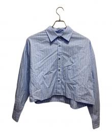 La boutique BonBon（ラブティックボンボン）の古着「ストライプクロップドシャツ」｜ホワイト×ブルー