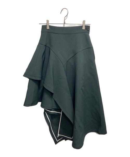 Ujoh（ウジョー）Ujoh (ウジョー) アシンメトリースカート グリーン サイズ:2の古着・服飾アイテム