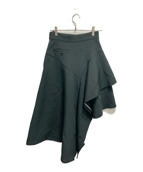 Ujoh（ウジョー）Ujoh (ウジョー) アシンメトリースカート グリーン サイズ:2の古着・服飾アイテム