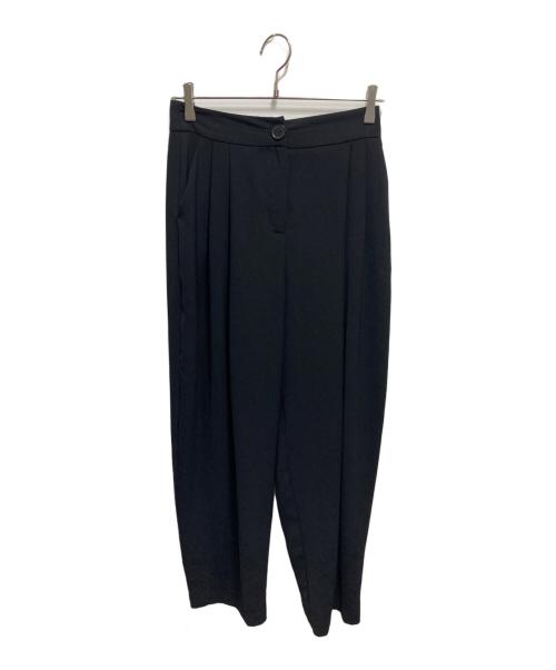 ARMANI EXCHANGE（アルマーニ エクスチェンジ）ARMANI EXCHANGE (アルマーニ エクスチェンジ) Solid Pleated High Rise Trousers ブラック サイズ:4の古着・服飾アイテム