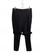 syte yohji yamamotoサイト ヨウジヤマモト）の古着「PE/GABARDINE BELTED BANDAGE PANTS」｜ブラック