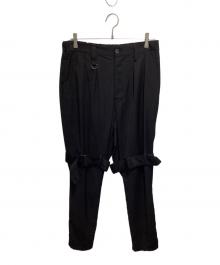 syte yohji yamamoto（サイト ヨウジヤマモト）の古着「PE/GABARDINE BELTED BANDAGE PANTS」｜ブラック