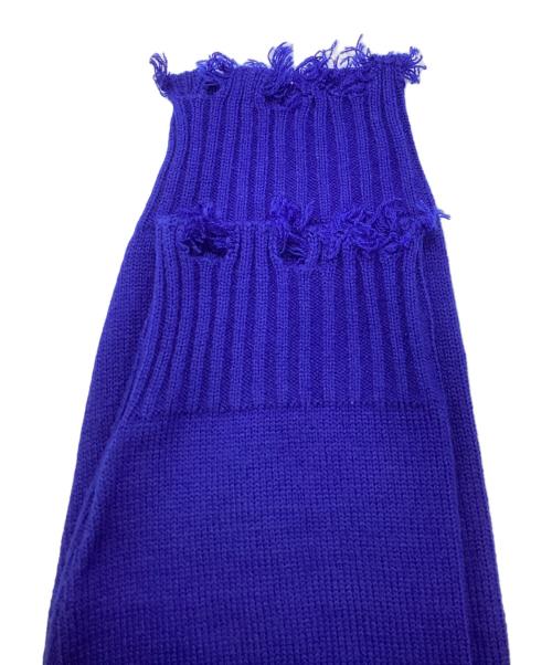 syte yohji yamamoto（サイト ヨウジヤマモト）syte yohji yamamoto (サイト ヨウジヤマモト) 7G BULKY WOOL DAMAGE TURTLE PULLOVER ブルー サイズ:3の古着・服飾アイテム