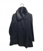 BURBERRY BLUE LABELバーバリーロンドンブルーレーベル）の古着「ラビットファー付ウールコート」｜ブラック