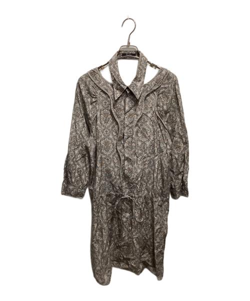 UNDERCOVER（アンダーカバー）UNDERCOVER (アンダーカバー) 総柄ブラウスワンピース ブルー×グレー サイズ:2の古着・服飾アイテム