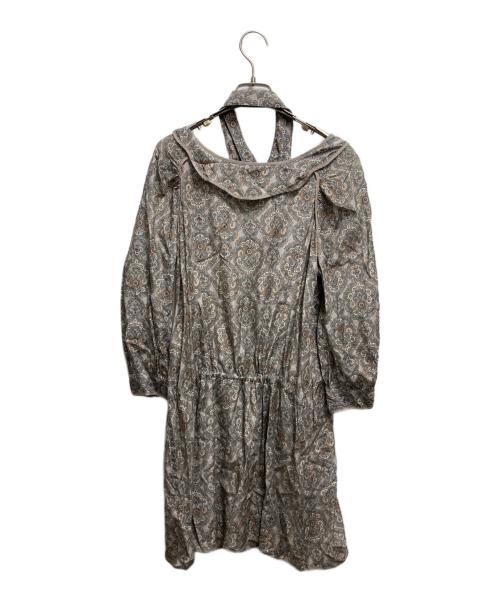 UNDERCOVER（アンダーカバー）UNDERCOVER (アンダーカバー) 総柄ブラウスワンピース ブルー×グレー サイズ:2の古着・服飾アイテム