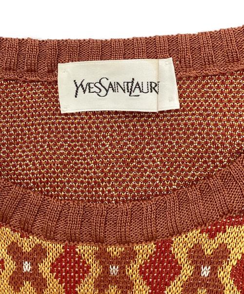 Yves Saint Laurent（イヴサンローラン）Yves Saint Laurent (イヴサンローラン) ヴィンテージフラワーデザインワンピース オレンジ サイズ:Ⅿの古着・服飾アイテム