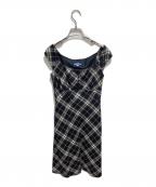BURBERRY BLUE LABELバーバリーロンドンブルーレーベル）の古着「ノースリーブ チェックワンピース」｜グレー