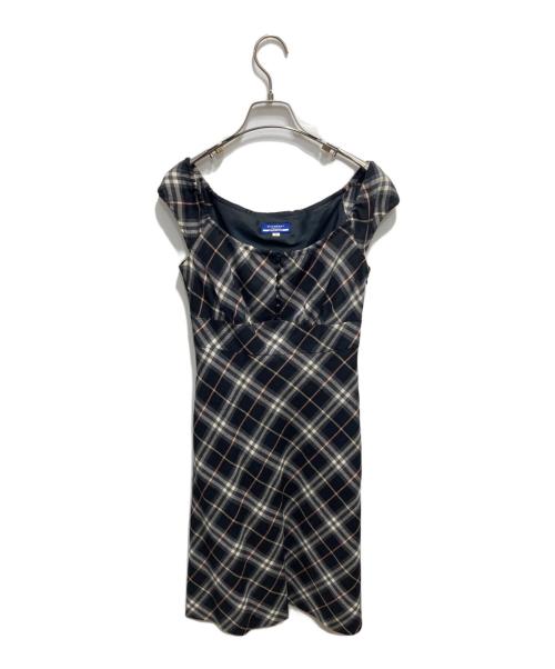 BURBERRY BLUE LABEL（バーバリーロンドンブルーレーベル）BURBERRY BLUE LABEL (バーバリーロンドンブルーレーベル) ノースリーブ チェックワンピース グレー サイズ:36の古着・服飾アイテム