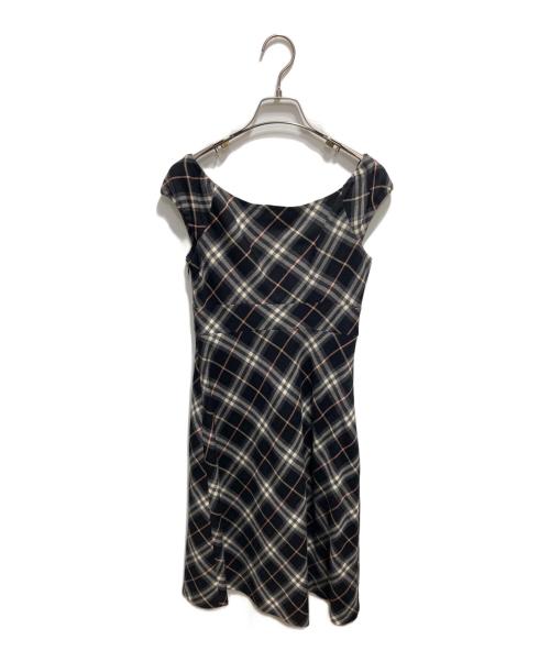 BURBERRY BLUE LABEL（バーバリーロンドンブルーレーベル）BURBERRY BLUE LABEL (バーバリーロンドンブルーレーベル) ノースリーブ チェックワンピース グレー サイズ:36の古着・服飾アイテム
