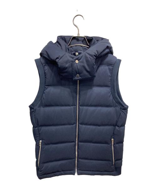 ck Calvin Klein（シーケーカルバンクライン）ck Calvin Klein (シーケーカルバンクライン) フード付きダウンベスト ネイビー サイズ:38の古着・服飾アイテム
