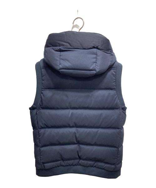 ck Calvin Klein（シーケーカルバンクライン）ck Calvin Klein (シーケーカルバンクライン) フード付きダウンベスト ネイビー サイズ:38の古着・服飾アイテム