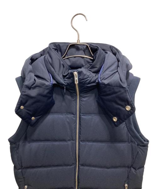 ck Calvin Klein（シーケーカルバンクライン）ck Calvin Klein (シーケーカルバンクライン) フード付きダウンベスト ネイビー サイズ:38の古着・服飾アイテム