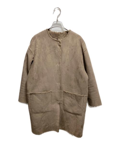 allureville（アルアバイル）allureville (アルアバイル) 裏ファーノーカラーコート ベージュ サイズ:2の古着・服飾アイテム