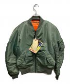 AVIREXアヴィレックス）の古着「MILITARY JKT MA-1 COMMERCIAL FLIGHT JACKET」｜グリーン