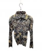 PLEATS PLEASE×NATHALIE LETEプリーツプリーズ×ナタリー・レテ）の古着「花総柄ブラウス」｜ブルー