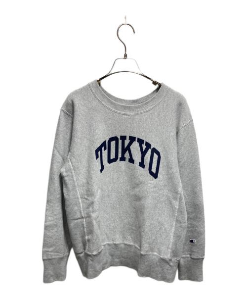 Champion（チャンピオン）Champion (チャンピオン) BEAMS (ビームス) 別注TOKYOプリントリバーススウェット グレー サイズ:Ⅿの古着・服飾アイテム
