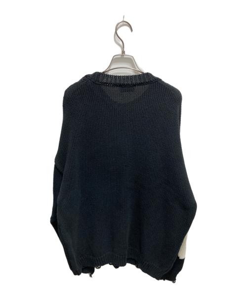 askyurself（アスクユアセルフ）askyurself (アスクユアセルフ) chunky banned knit ブラック サイズ:Ⅼの古着・服飾アイテム