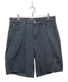 OBEY（オベイ）の古着「PLAID BAGGY DENIM SHORT」｜ブラック