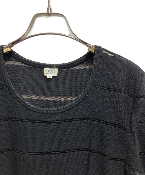 FOXEY（フォクシー）FOXEY (フォクシー) ボーダーニット ブラック サイズ:40の古着・服飾アイテム