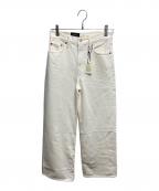 LEVI'Sリーバイス）の古着「RIBCAGE WIDE LEG/ワイドデニムパンツ」｜ホワイト
