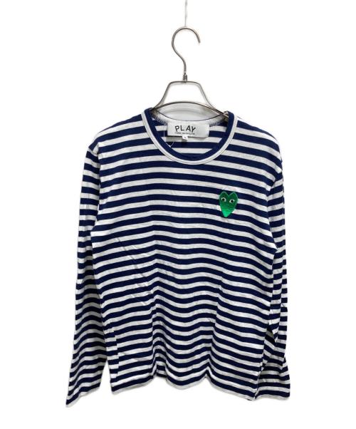 PLAY COMME des GARCONS（プレイコムデギャルソン）PLAY COMME des GARCONS (プレイコムデギャルソン) ボーダーカットソー ネイビー×ホワイト サイズ:Ｓの古着・服飾アイテム