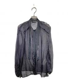 DIESEL（ディーゼル）の古着「ロゴテープシアーブラウス」｜ブラック