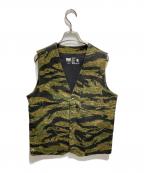 BLUCO WORK GARMENTブルコ ワーク ガーメント）の古着「ワークカモ柄ベスト」｜カーキ